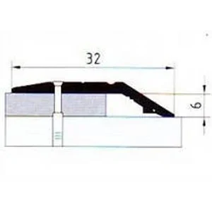 Порог АПС 006 алюминиевый 1800*32*6 мм разноуровневый (28 клен)