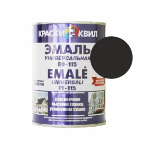 Эмаль ПФ-115 черная 0,9кг КВИЛ универсальная