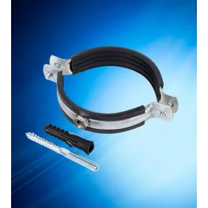 Хомут с гайкой 1 3/4" (54-58), шпилька-шуруп м8, дюбель пластиковый (Эльф)