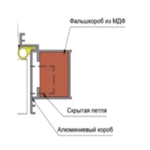 Комплект дверной коробки PROFILO PORTE для ПХ-0 РЕВЕРС Инвизибл АЛ кромка хром,2 петли Krona Koblenz K1019, 2250,ПР