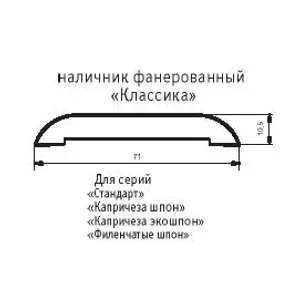 Наличник дверной п/сфера BELWOODDOORS "Классика" 1 ПЛАНКА ОРЕХ