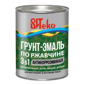 Грунт-эмаль по ржавчине 3 в 1 белая 0,8кг ВИТЕКО Грунт-эмаль по ржавчине 3 в 1 белая 0,8кг ВИТЕКО
