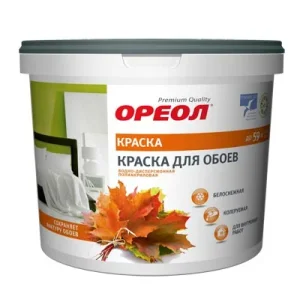 Краска Ореол ВДАК белоснежная для обоев полиакриловая 3кг 5764
