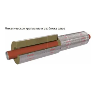 Цилиндры Роквул 40 x 76 мм кашированные фольгой (плотность 80кг/м3)