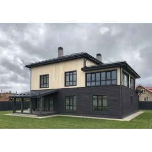 М/сайдинг Квадро брус (GL) Принт Премиум Серое дерево TwinColor толщина 0,45мм, размер 0,34*2.45 м.п. (в пленке)