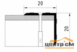 Порог АПУ 005 алюминиевый 1800*20*20 мм угловой наружный (12-сосна)
