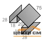 Планка угла внутреннего СЛОЖНАЯ Сатин RAL ** для М/Сайдинга 0.5мм, 75*75*3м.п.