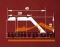 Порог АПС 010 алюминиевый 900*45*15 мм разноуровневый (32 шервуд серый)