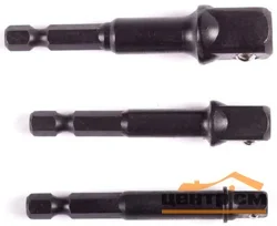 Набор адаптеров KRAFTOOL "EXPERT" для торцовых головок 1/4", 1/2", 3/8", 65 мм, 3 предмета