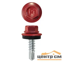 Саморез кровельный 4,8x19 сверло №2 (красный рубин) RAL 3003 (уп 400шт) DAXMER
