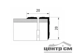 Порог АПУ 005 алюминиевый 900*20*20 мм угловой наружный (35 орех светлый)