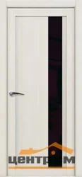 Дверь UBERTURE ЮНИЛАЙН Модель 30004 частичное ЧЕРНОЕ стекло, капучино велюр 80, экошпон