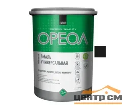 Эмаль ОРЕОЛ акриловая глянцевая черная 1,9 кг