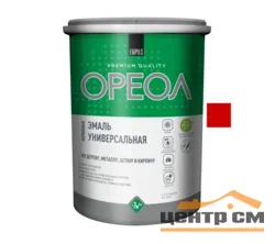 Эмаль ОРЕОЛ акриловая глянцевая красная 1,9 кг