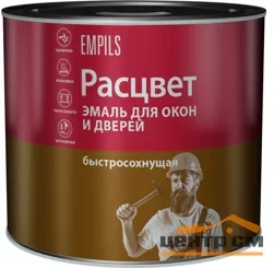 Эмаль Расцвет для окон и дверей глянцевая алкидная для наружных и внутренних работ 1,9 кг
