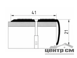 Порог АПУ 006 алюминиевый 900*41*21 мм угловой наружный (36 дуб черный)