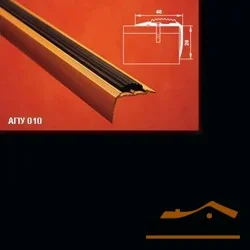 Порог АПУ 010 алюминиевый 1800*40*20 мм угловой с резинками (08 черный)