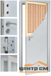 Дверь OLOVI Финка белая крашенная с четвертью, глухая М9 (845х2050 ,коробка лам 2,5шт, замок ШЛОСС 2014, петли FT-65)