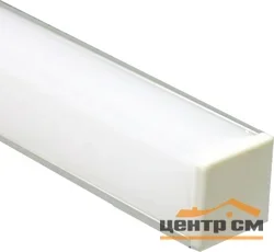 Профиль угловой квадратный с заглушками, серебро, 2 м (в комплекте 2 заглушки, 4 крепежа), CAB281 Feron