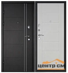 Дверь мет. ДВЕРНОЙ КОНТИНЕНТ Тепло-люкс 860х2050 "Пр" МДФ венге/МДФ беленый дуб(белое дерево)