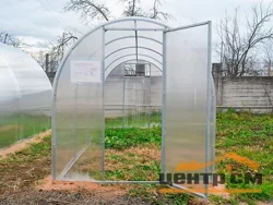Теплица оцинкованная 2х4х1,86 м КРОХА УСИЛЕННАЯ (шаг 0,65м, 4 усилений) труба 20*20, каркас
