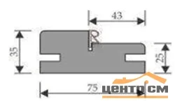 Стойка дверной коробки телескопической VERDA с уплотнителем неро 2100х75х35