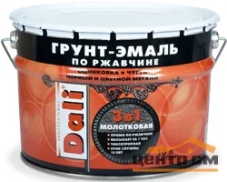 Грунт-эмаль по ржавчине с молотковым эффектом 3 в 1 DALI серебристая 10л