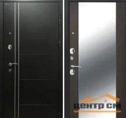 Дверь мет. ДВЕРНОЙ КОНТИНЕНТ Теплолюкс-зеркало 960х2050 "П" МДФ венге/МДФ венге
