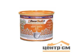 Грунт-эмаль по ржавчине 3 в 1 быстросохнущая серая (RAL 7004) 0,9кг DecoTech