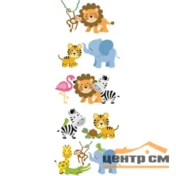 Плитка НЕФРИТ KIDS SAFARI из пяти настенных декоров 40*100*8мм арт.06-01-1-52-05-01-3026-0