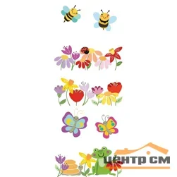 Плитка НЕФРИТ KIDS FLORA из пяти настенных декоров 40*100*8мм арт.06-01-1-52-05-01-3028-0