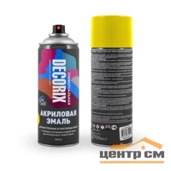 Краска аэрозольная универсальная акриловая Decorix желтая 520 мл