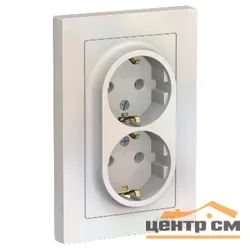 Розетка 2-местная СП AtlasDesign 16А IP20 с заземл. в сборе жемчуж. Systeme Electric ATN000424