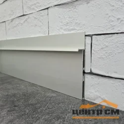 Плинтус под гипсокартон и штукатурку алюминиевый BG 87/6 серебро матовое 60*15*3000