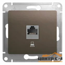Механизм розетки компьютерной 1-местной СП Glossa RJ45 кат.5E шоколад Systeme Electric GSL000881K