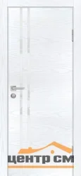 Дверь PROFILO PORTE П-11 NEW стекло белоснежный лакобель, дуб скай белый матовый (кромка ABS с 2-х сторон) 90