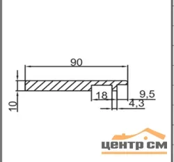 Наличник дверной телескопический прямой PROFILO PORTE 90*10*2150 серый бетон (внешний)