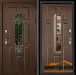 Дверь мет. ДВЕРНОЙ КОНТИНЕНТ Лион Термо(Лацио) 860х2050 "Пр" МДФ темный орех/МДФ темный орех(Шагрень черная, Алмон-28)
