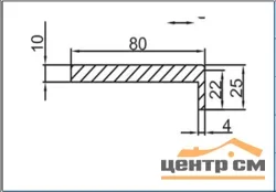 Наличник дверной телескопический PROFILO PORTE 80*10*2150 белый глянец (внутренний)
