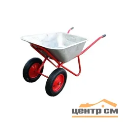 Тачка строительная двухколесная Variant усиленная, вместительность 110 л, грузоподъемность 200кг, корыто 0,8 мм, 2 пневмат. колеса 3.25 mm, (3.25-8)