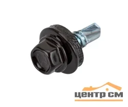 Саморез кровельный 4,8x70 сверло №1 (темно-коричневый) RAL 8019 (уп 100шт) DAXMER