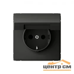 Механизм розетки одноместный СП ArtGallery 16А IP20 с заземлением, защ. шторки с крышкой базальт SE GAL001446