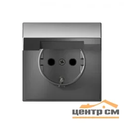 Механизм розетки одноместный СП ArtGallery 16А IP20 с заземлением, защ. шторки с крышкой сталь SE GAL000946