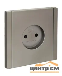 Розетка 1-м СП FORTE&PIANO FP517 10А без заземл. защ. шторки винт. крепл. сталь IEK FP-R13-10-K46