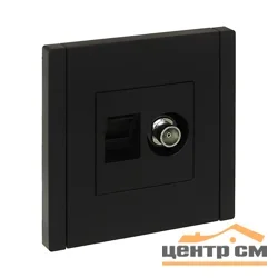 Розетка 2-м TV+RJ45 кат.5E FORTE&PIANO FP136 черн. IEK FP-AK20-1-K02