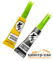 Супер-клей + антиклей УПС 3г +3г, арт.710-10 (инд. блистер в шоубоксе)
