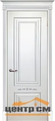 Дверь ТЕКОНА SMALTA-DECO 04 глухая патина серебро эмаль белая 60